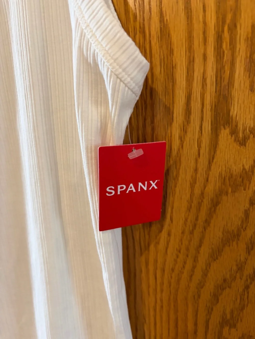 SPANX White Ribbed Scoop Neck Tank Top - Picture 2 of 5